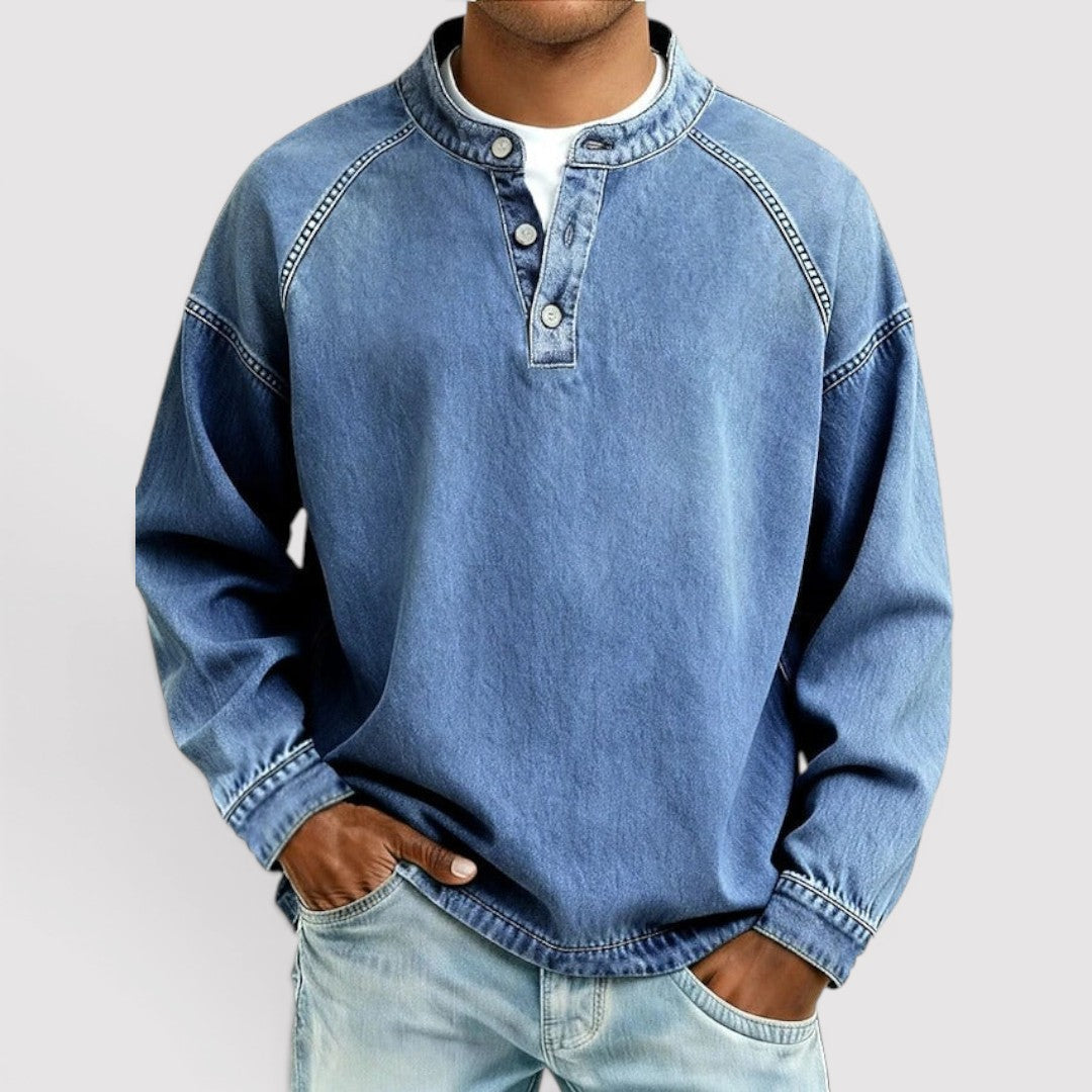 Markus Berlin Herren Henley-Shirt, Vorderansicht