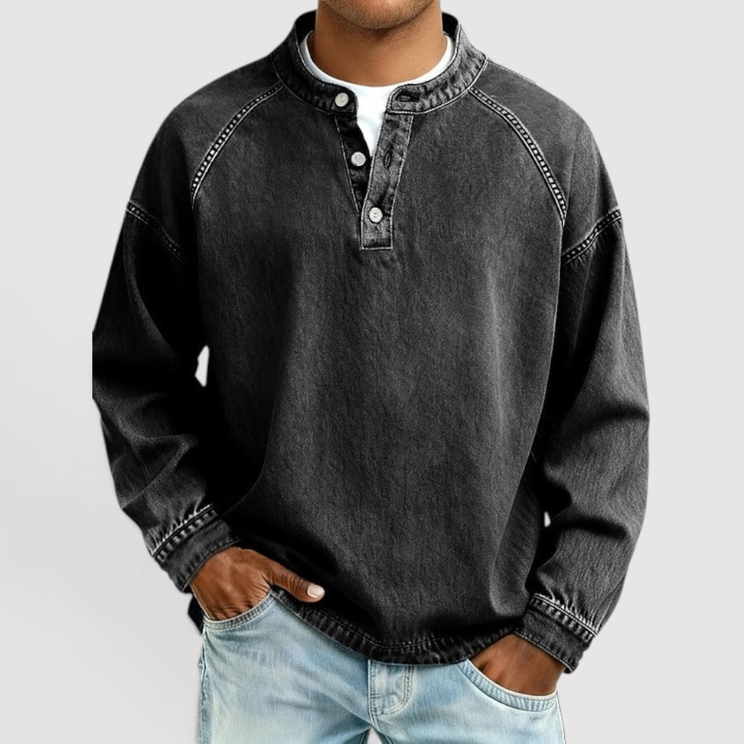 Markus Berlin Herren Henley-Shirt, Vorderansicht
