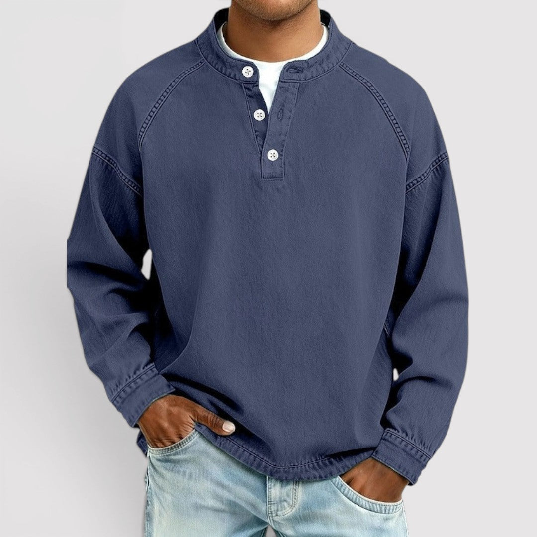 Markus Berlin Herren Henley-Shirt, Vorderansicht