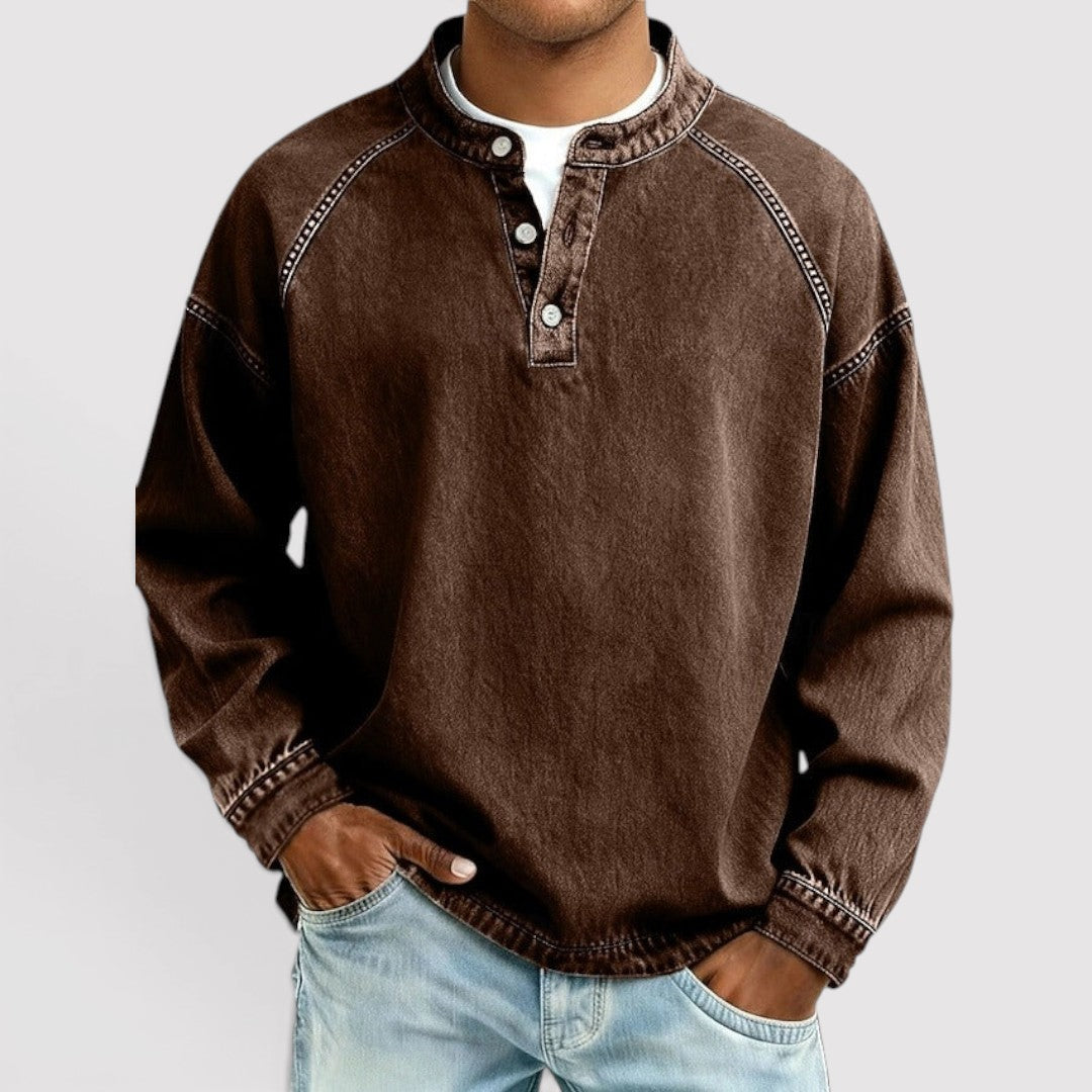 Markus Berlin Herren Henley-Shirt, Vorderansicht