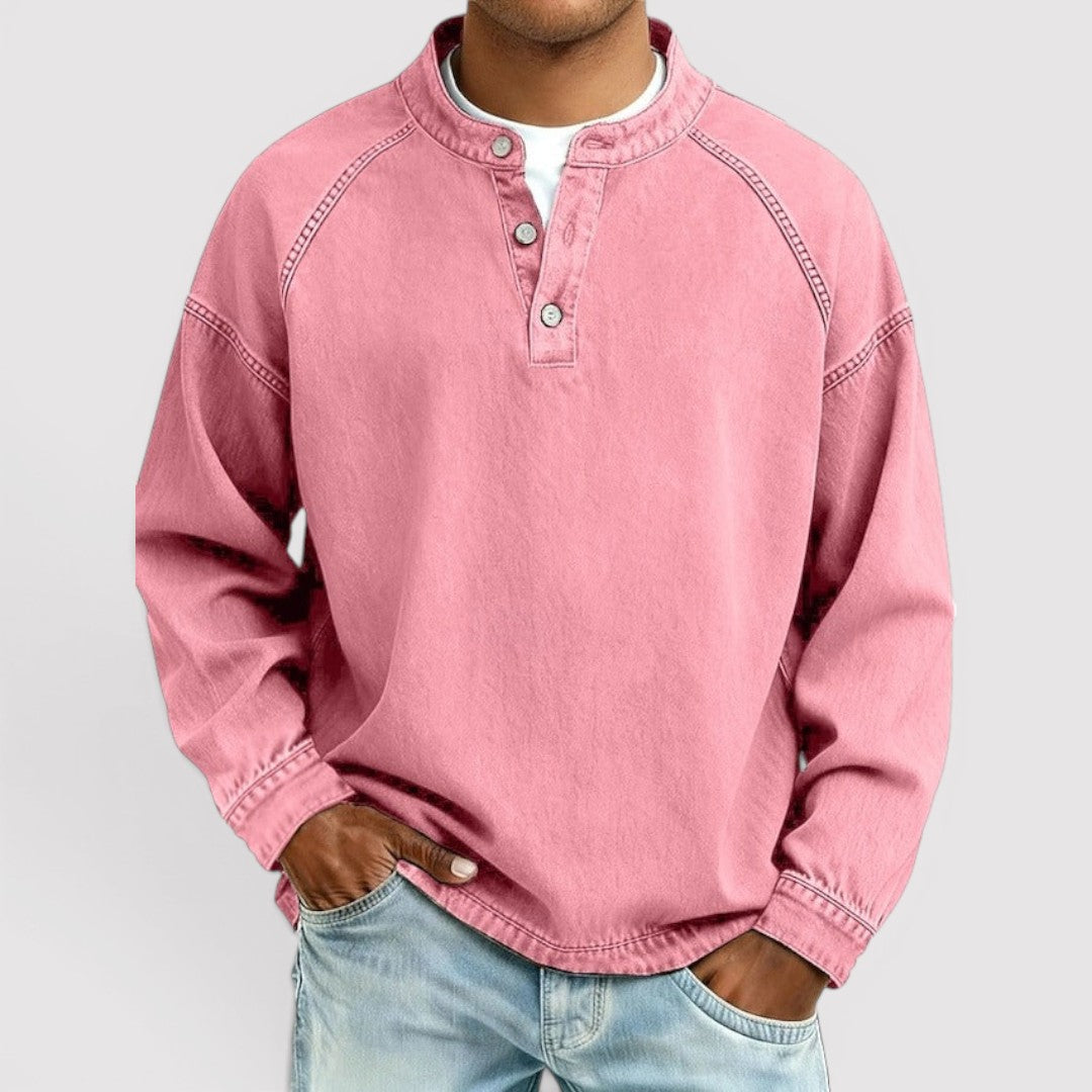 Markus Berlin Herren Henley-Shirt, Vorderansicht