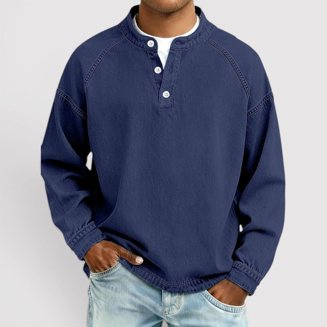 Markus Berlin Herren Henley-Shirt, Vorderansicht