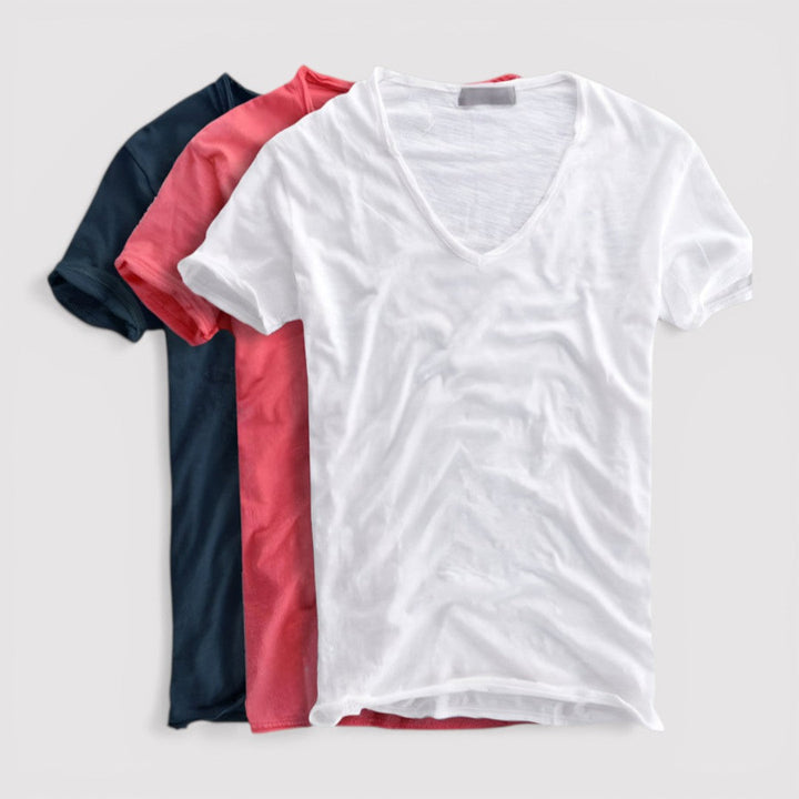 Markus Berlin Herren T-Shirt mit V-Ausschnitt, Vorderansicht