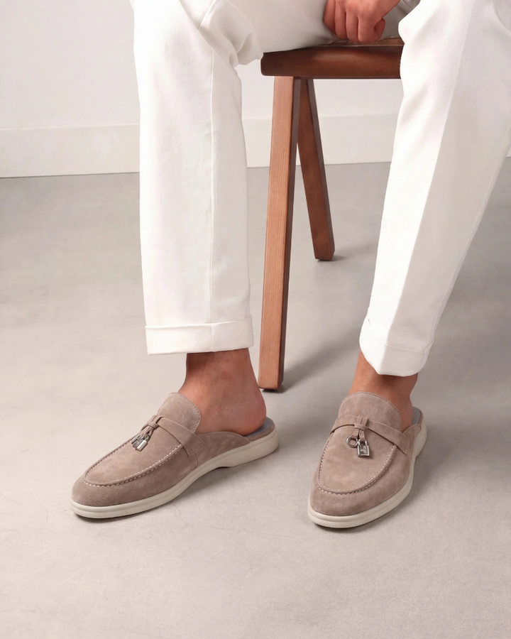 Markus Berlin Herren Mule Beige, Vorderansicht