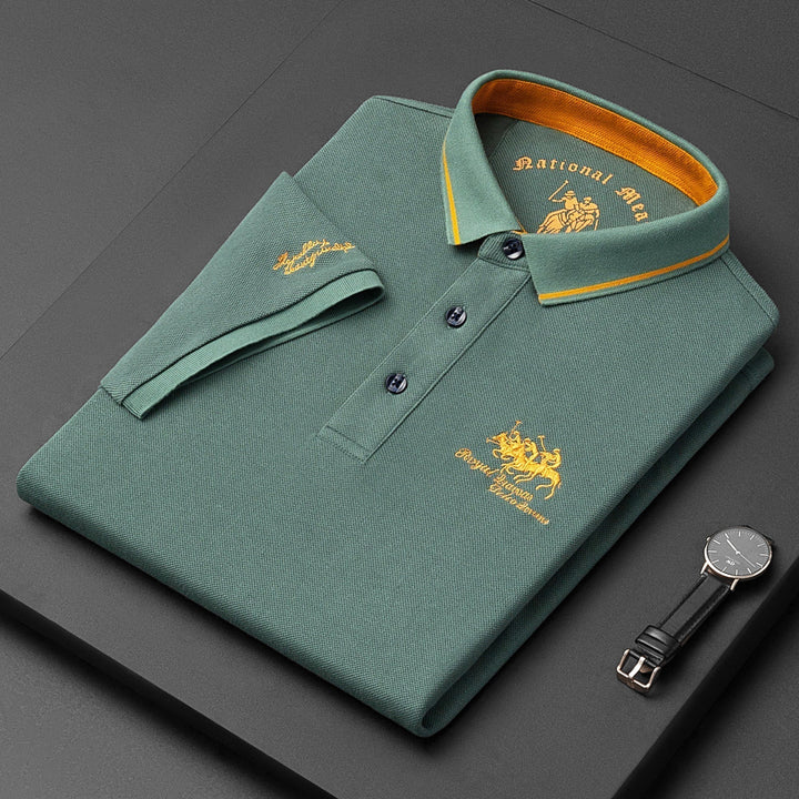 Markus Berlin Herren Elegantes Poloshirt in schmaler Passform, Vorderansicht