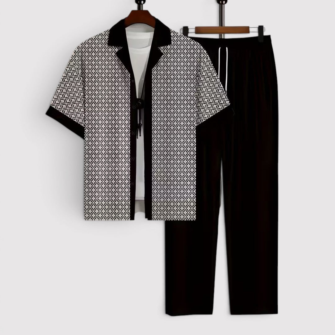 Markus Berlin Herren Sommer-Set mit Allover-Print, Vorderansicht