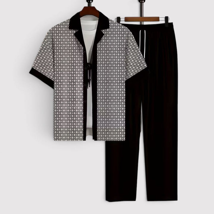 Markus Berlin Herren Sommer-Set mit Allover-Print, Vorderansicht