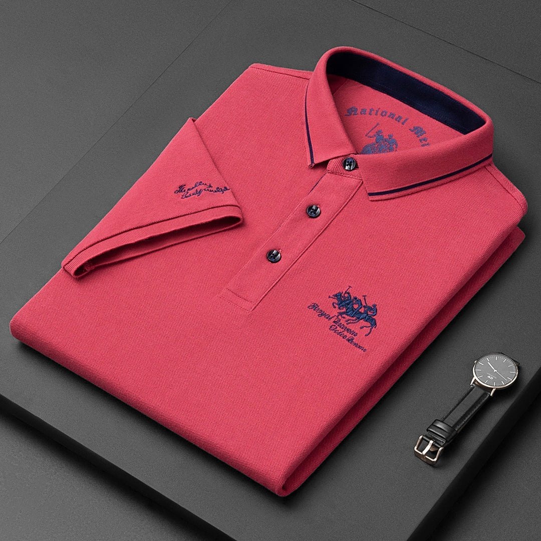 Markus Berlin Herren Elegantes Poloshirt in schmaler Passform, Vorderansicht