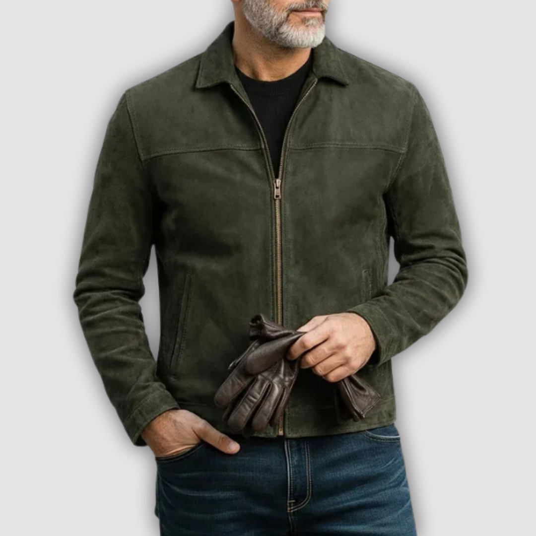 Markus Berlin Herren Jacke mit glattem Finish, Vorderansicht