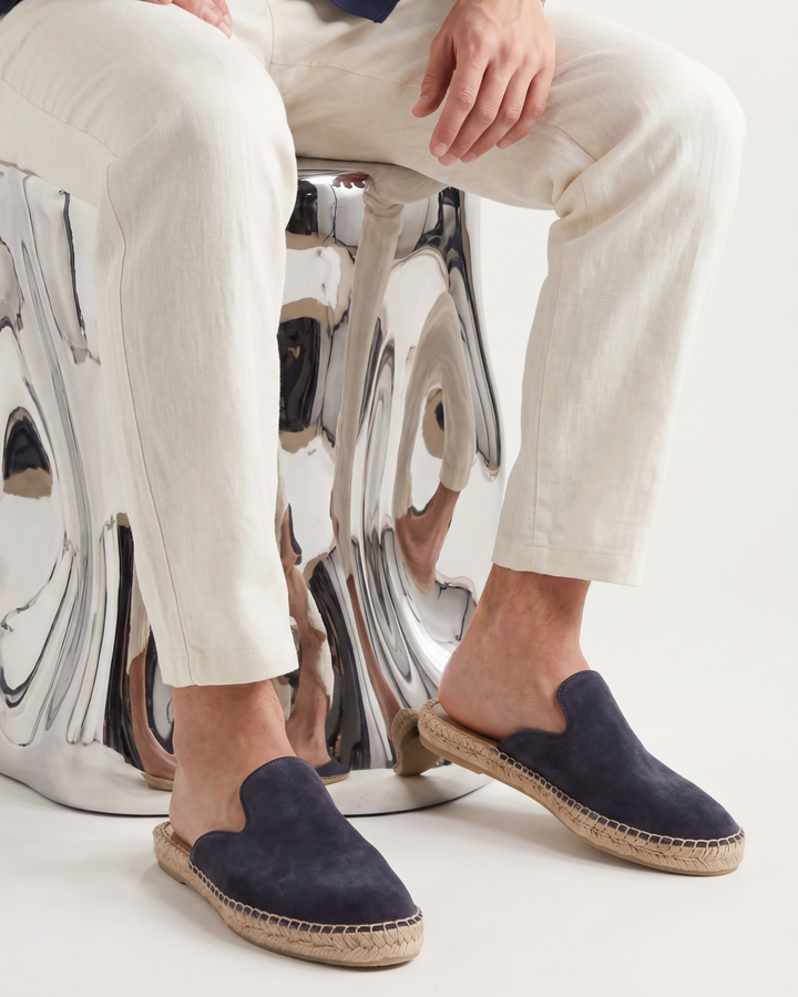 Markus Berlin Herren Sommer-Mule Marineblau, Vorderansicht