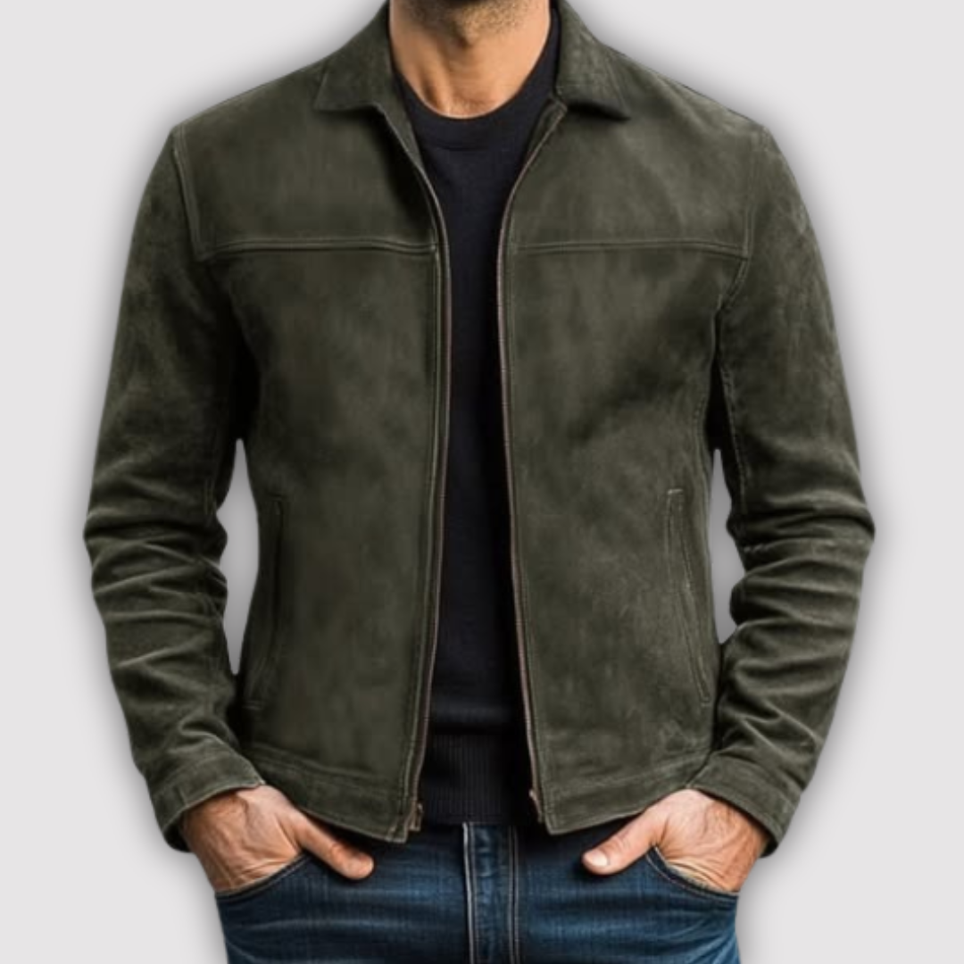 Markus Berlin Herren Jacke mit glattem Finish, Vorderansicht