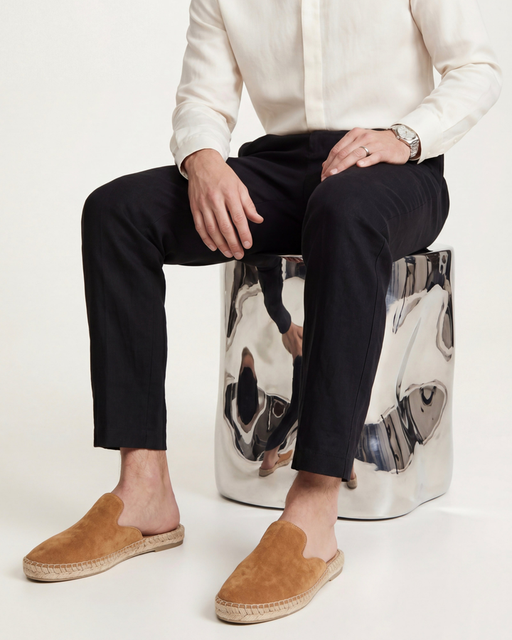 Markus Berlin Herren Sommer-Mule Camel, Vorderansicht