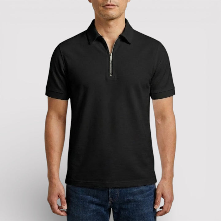 Markus Berlin Herren Zip-Poloshirt, Vorderansicht