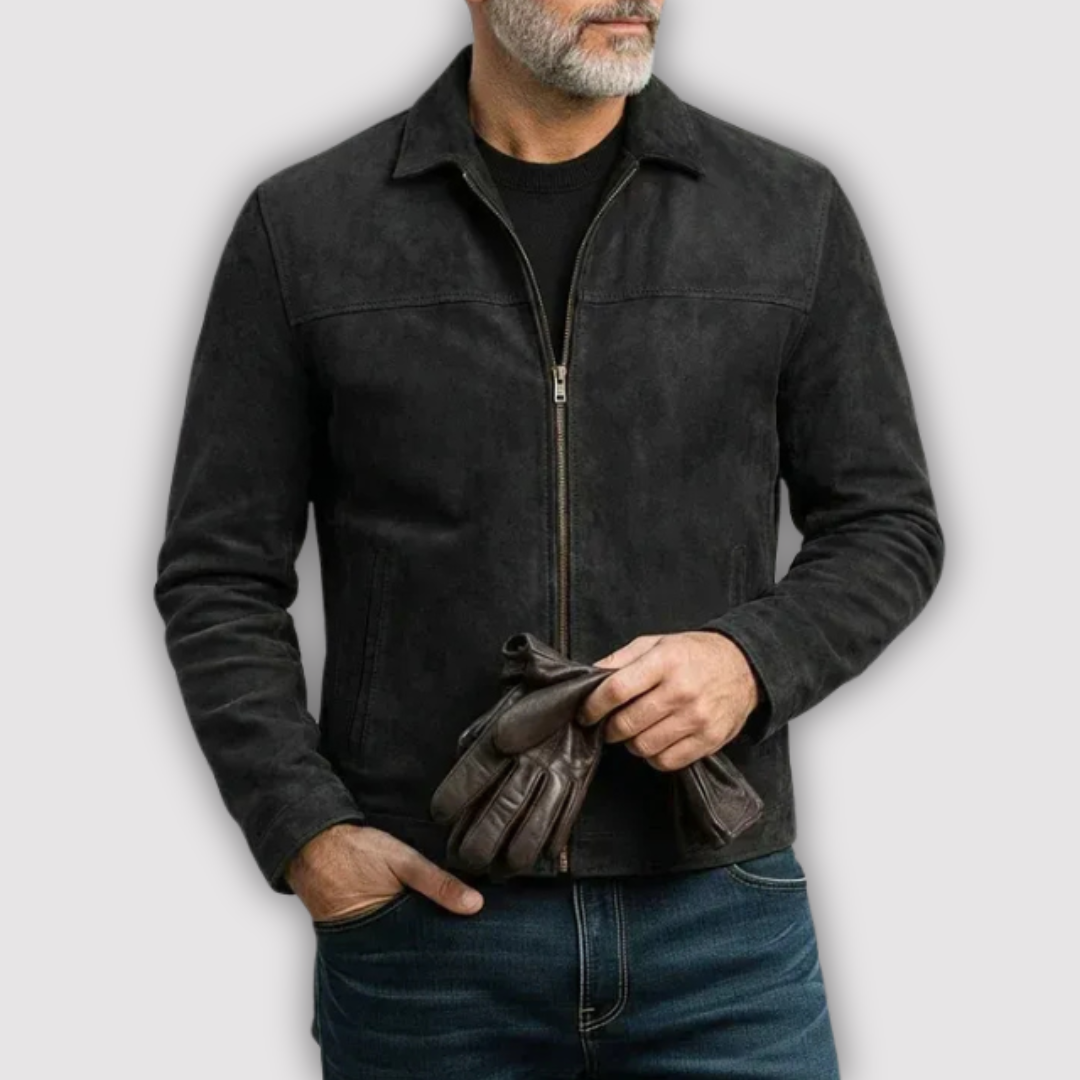Markus Berlin Herren Jacke mit glattem Finish, Vorderansicht