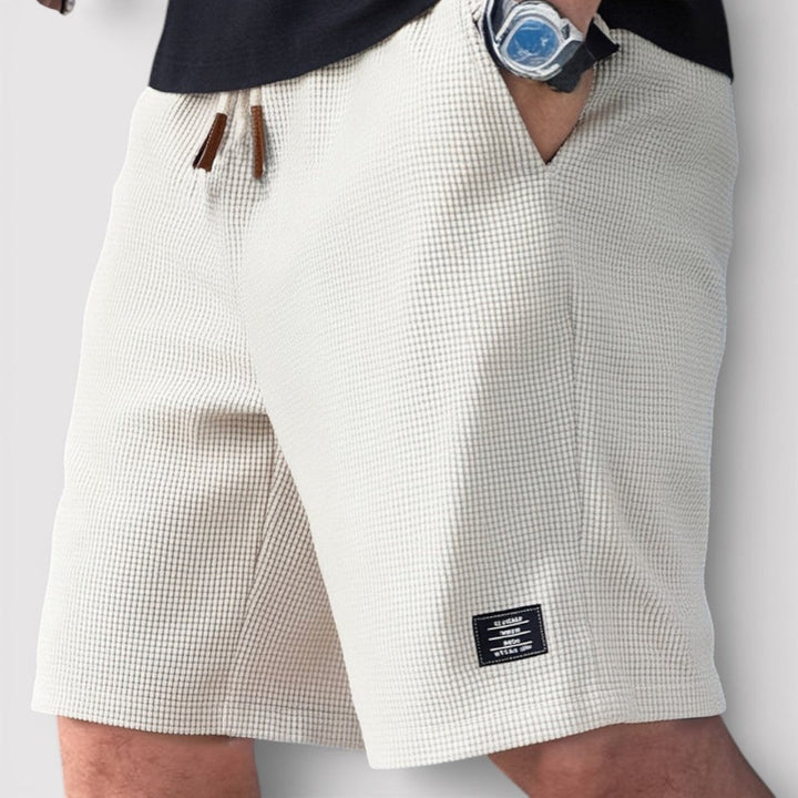 Markus Berlin Herren Shorts mit wabenartiger Struktur, Vorderansicht