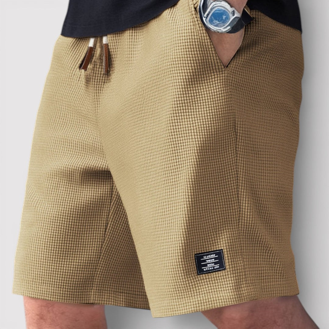 Markus Berlin Herren Shorts mit wabenartiger Struktur, Vorderansicht