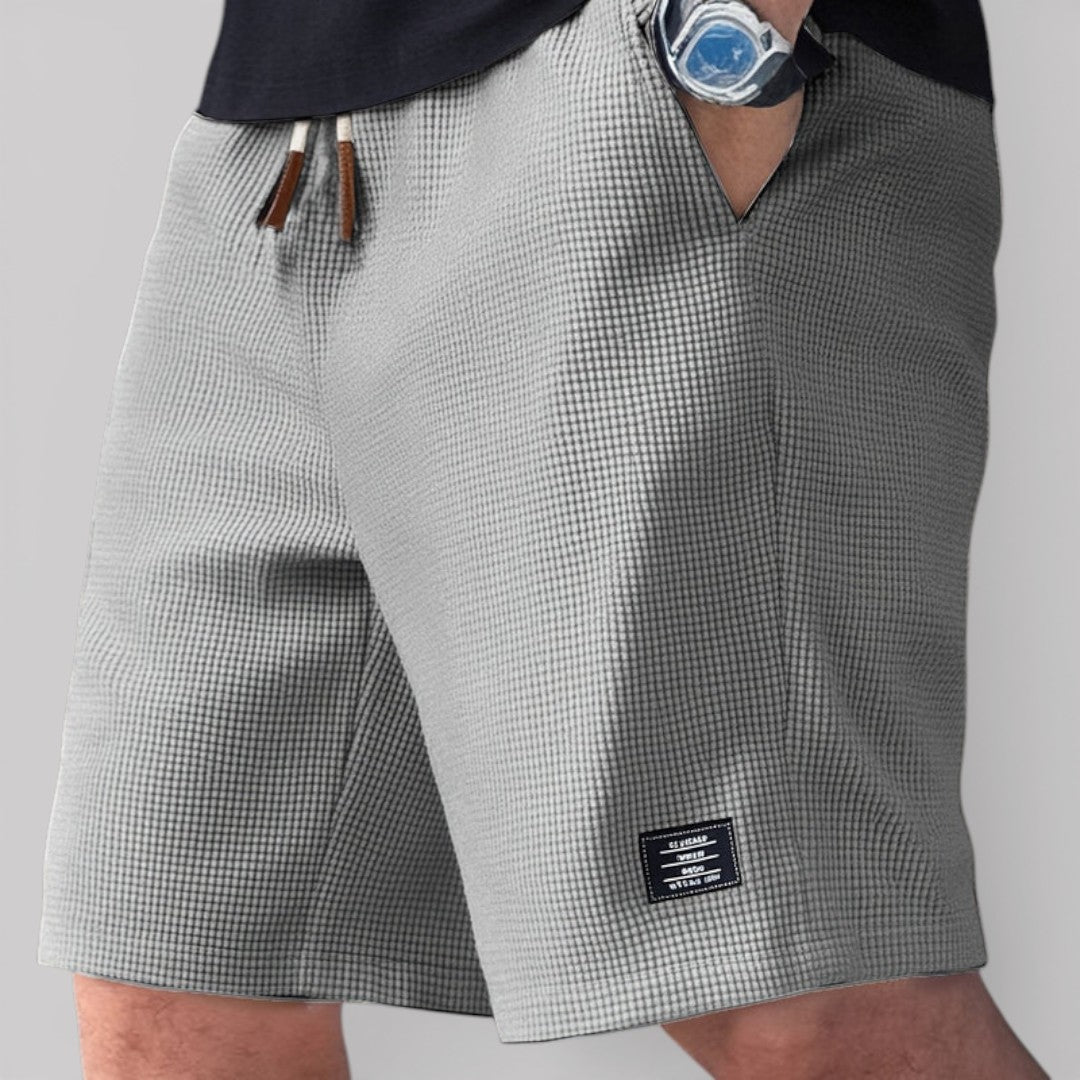 Markus Berlin Herren Shorts mit wabenartiger Struktur, Vorderansicht