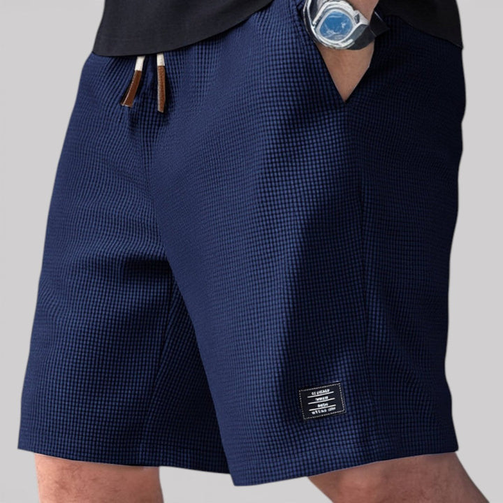 Markus Berlin Herren Shorts mit wabenartiger Struktur, Vorderansicht