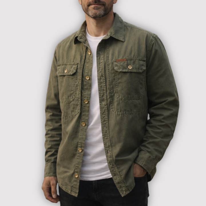 Markus Berlin Herren Hemd mit Brusttaschen, Vorderansicht