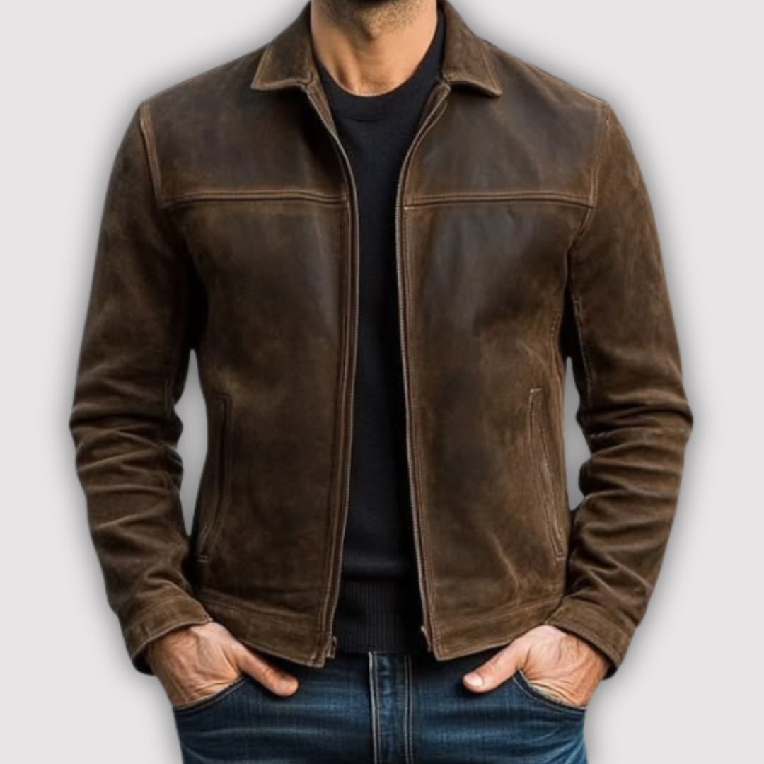Markus Berlin Herren Jacke mit glattem Finish, Vorderansicht