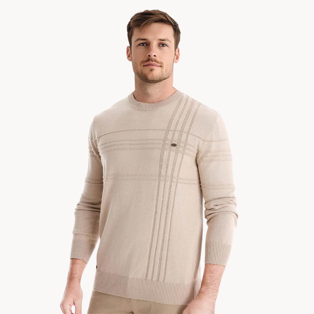 Markus Berlin Herren Rundhals-Pullover, Vorderansicht