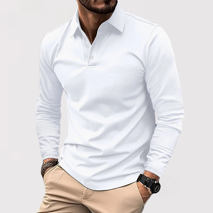 Markus Berlin Herren Langarm-Poloshirt, Vorderansicht