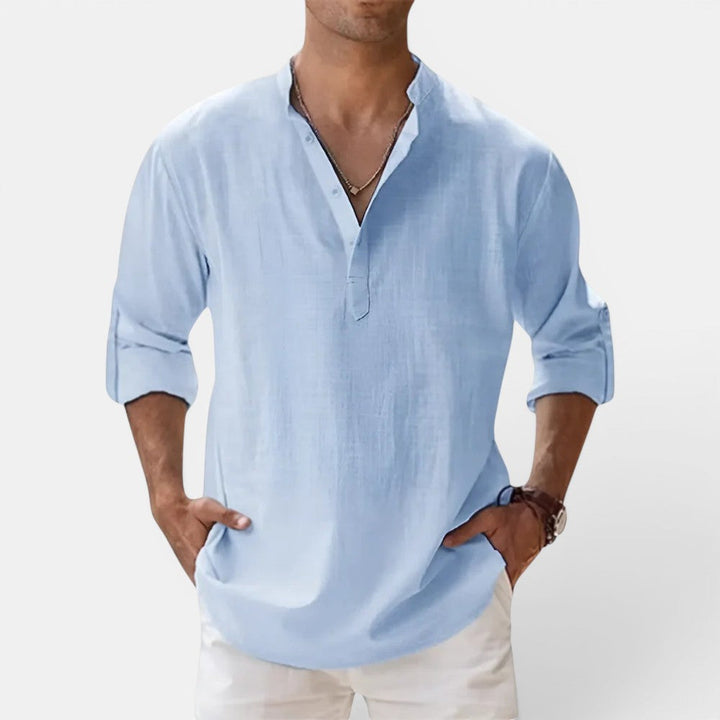Markus Berlin Herren Henley-Shirt, Vorderansicht