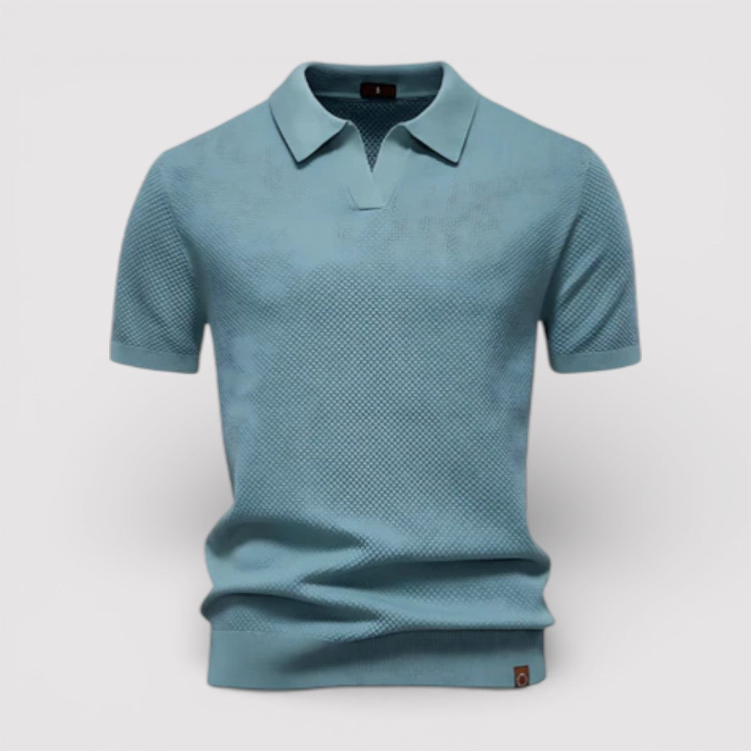 Markus Berlin Herren Poloshirt ohne Knopfleiste, Vorderansicht