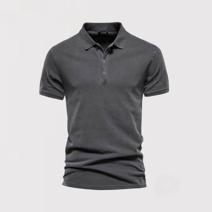 Markus Berlin Herren Poloshirt mit softer Waschung, Vorderansicht