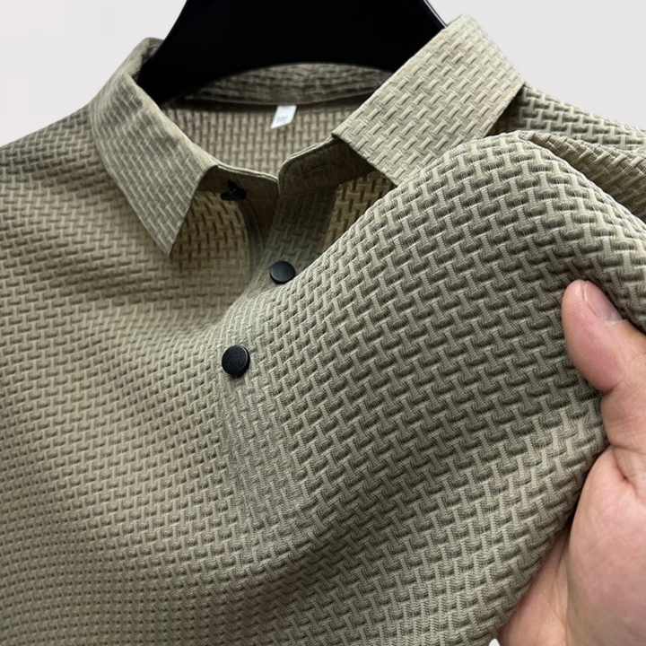 Markus Berlin Herren Strukturiertes Poloshirt, Vorderansicht