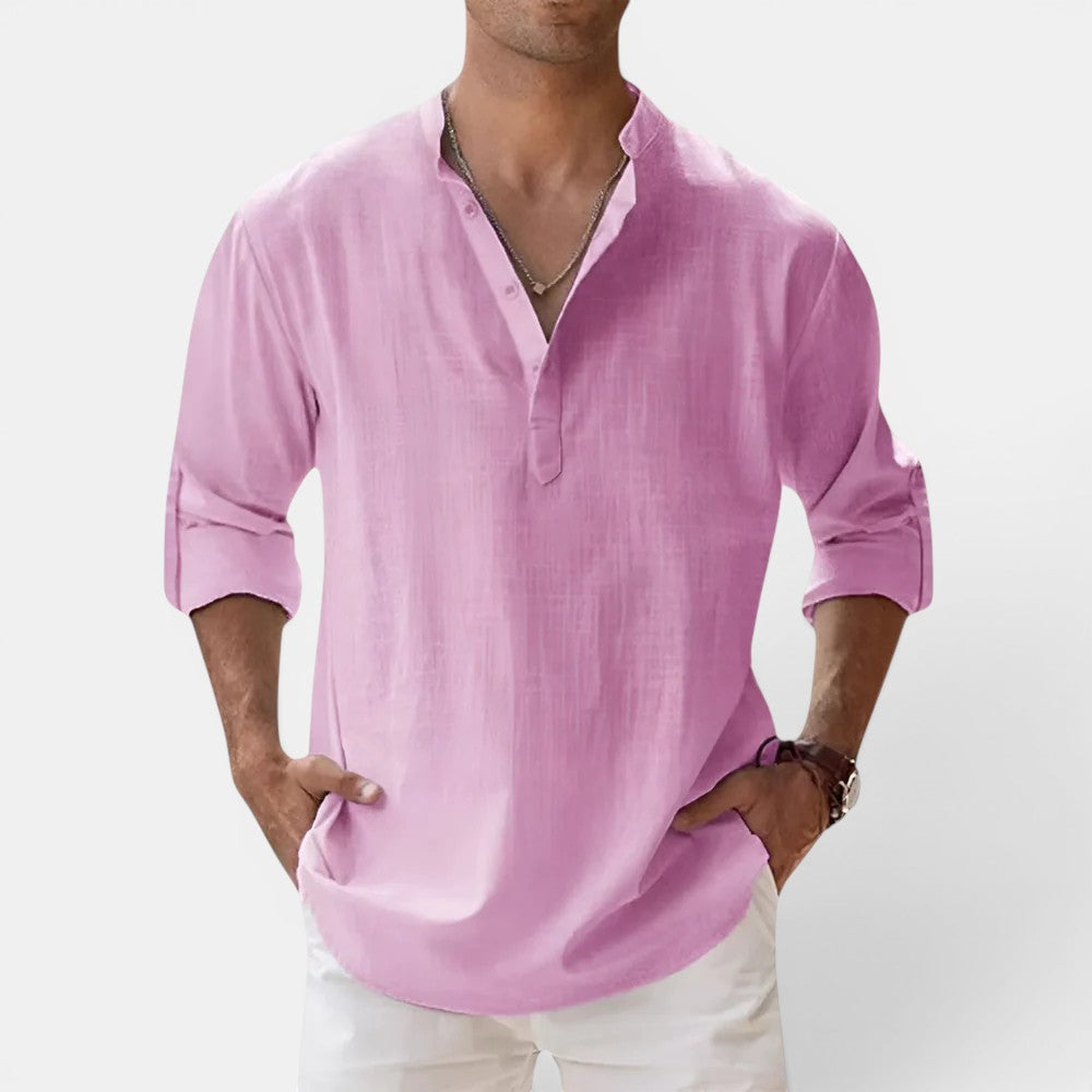 Markus Berlin Herren Henley-Shirt, Vorderansicht