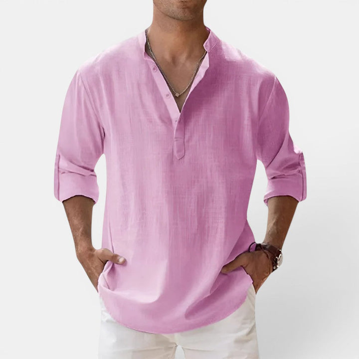 Markus Berlin Herren Henley-Shirt, Vorderansicht
