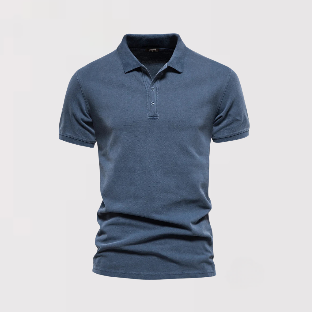 Markus Berlin Herren Poloshirt mit softer Waschung, Vorderansicht