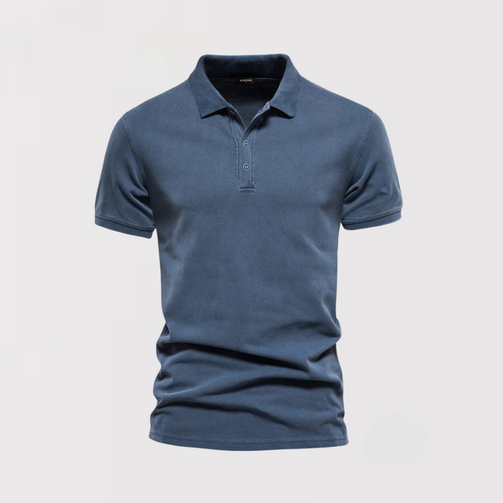 Markus Berlin Herren Poloshirt mit softer Waschung, Vorderansicht