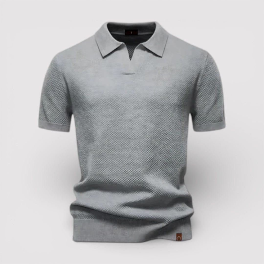 Markus Berlin Herren Poloshirt ohne Knopfleiste, Vorderansicht
