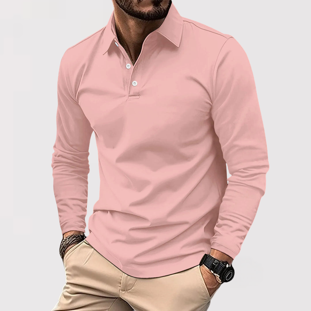 Markus Berlin Herren Langarm-Poloshirt, Vorderansicht