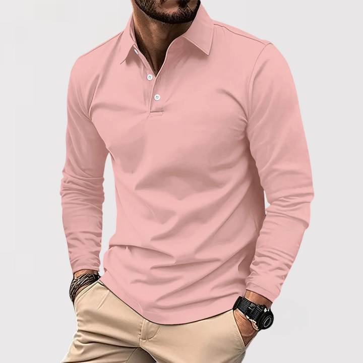 Markus Berlin Herren Langarm-Poloshirt, Vorderansicht