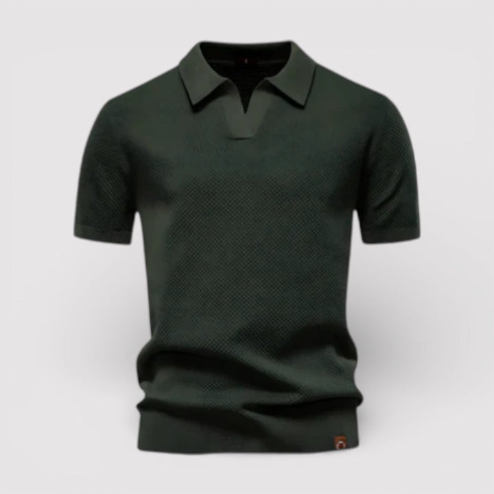 Markus Berlin Herren Poloshirt ohne Knopfleiste, Vorderansicht