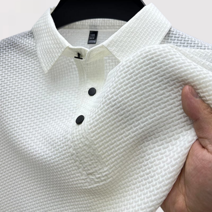 Markus Berlin Herren Strukturiertes Poloshirt, Vorderansicht