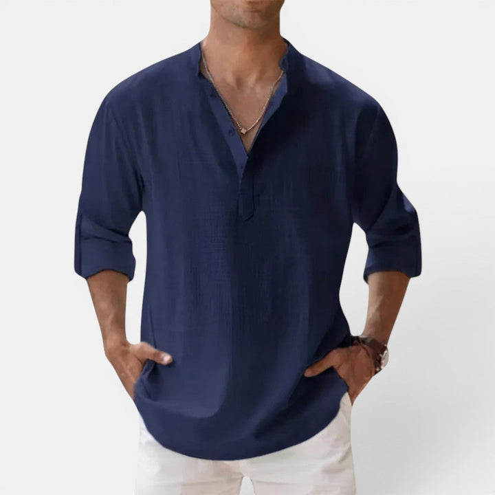 Markus Berlin Herren Henley-Shirt, Vorderansicht