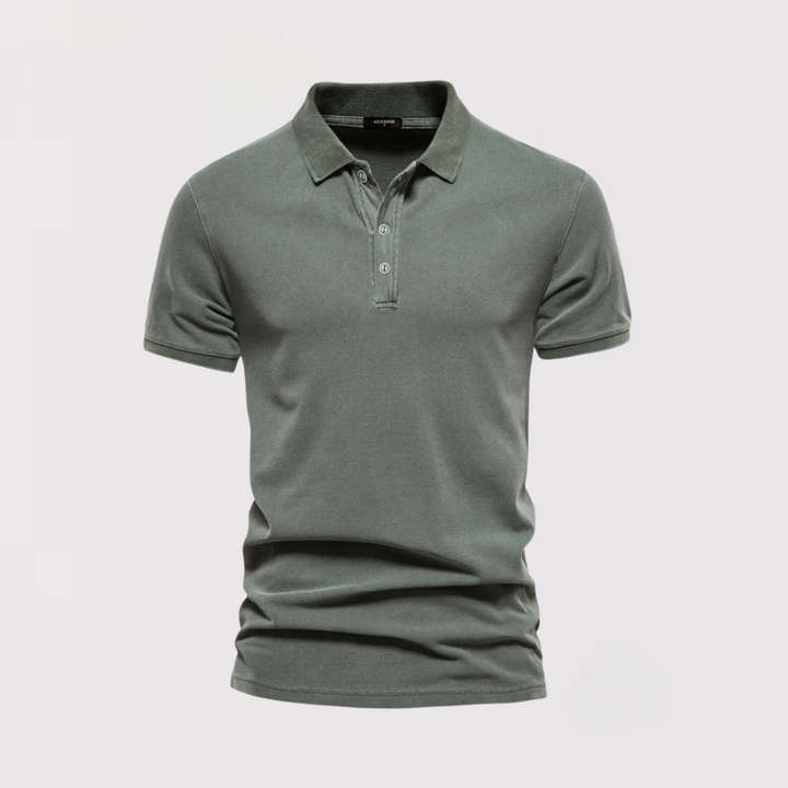 Markus Berlin Herren Poloshirt mit softer Waschung, Vorderansicht