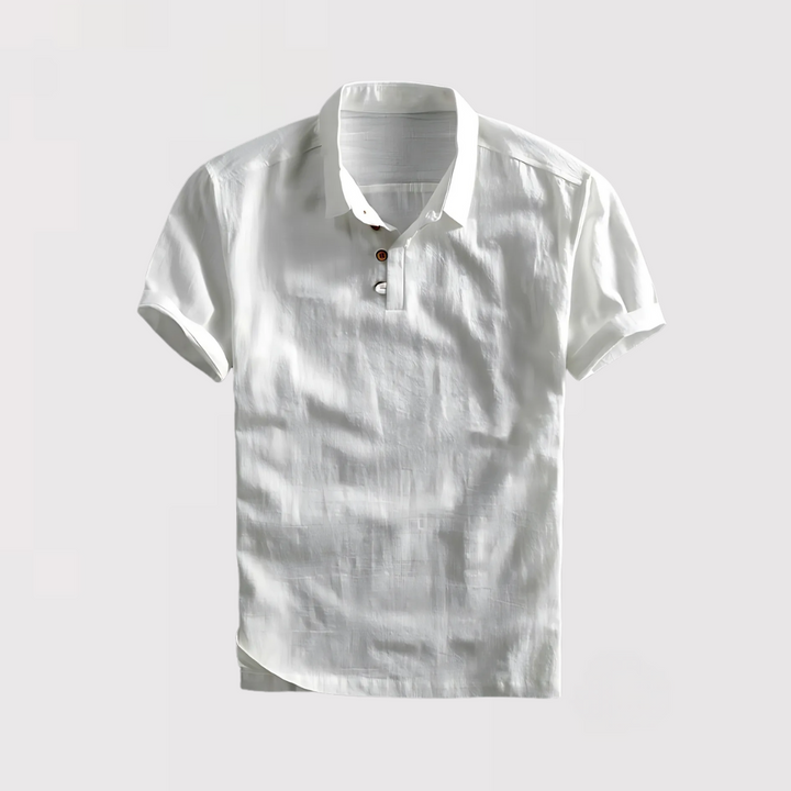 Markus Berlin Herren Sommer-Poloshirt mit natürlicher Textur, Vorderansicht