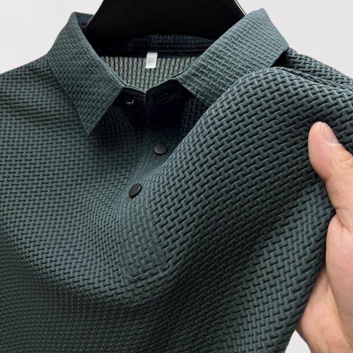 Markus Berlin Herren Strukturiertes Poloshirt, Vorderansicht