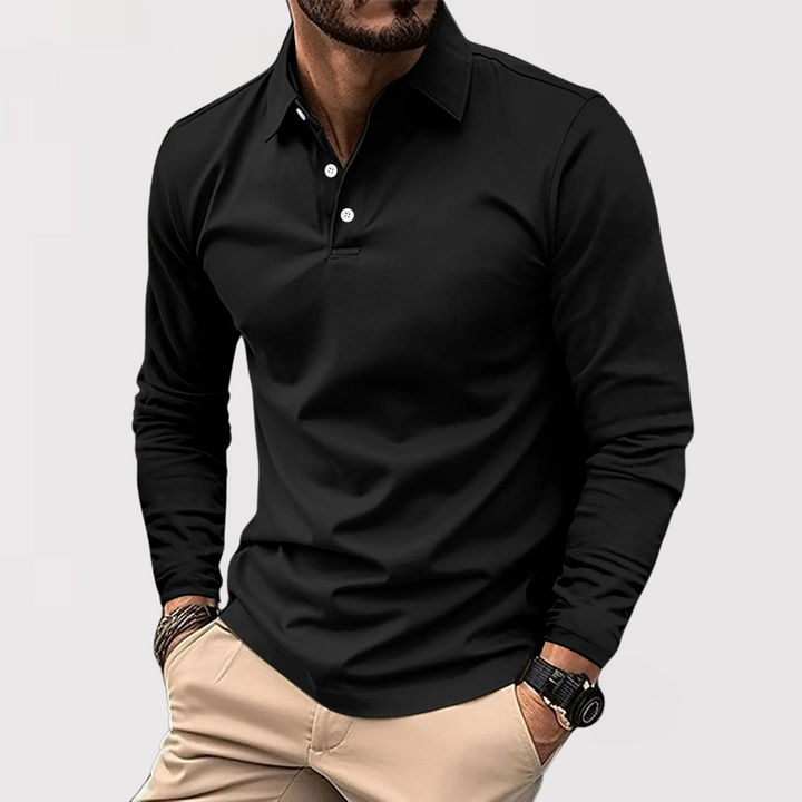 Markus Berlin Herren Langarm-Poloshirt, Vorderansicht