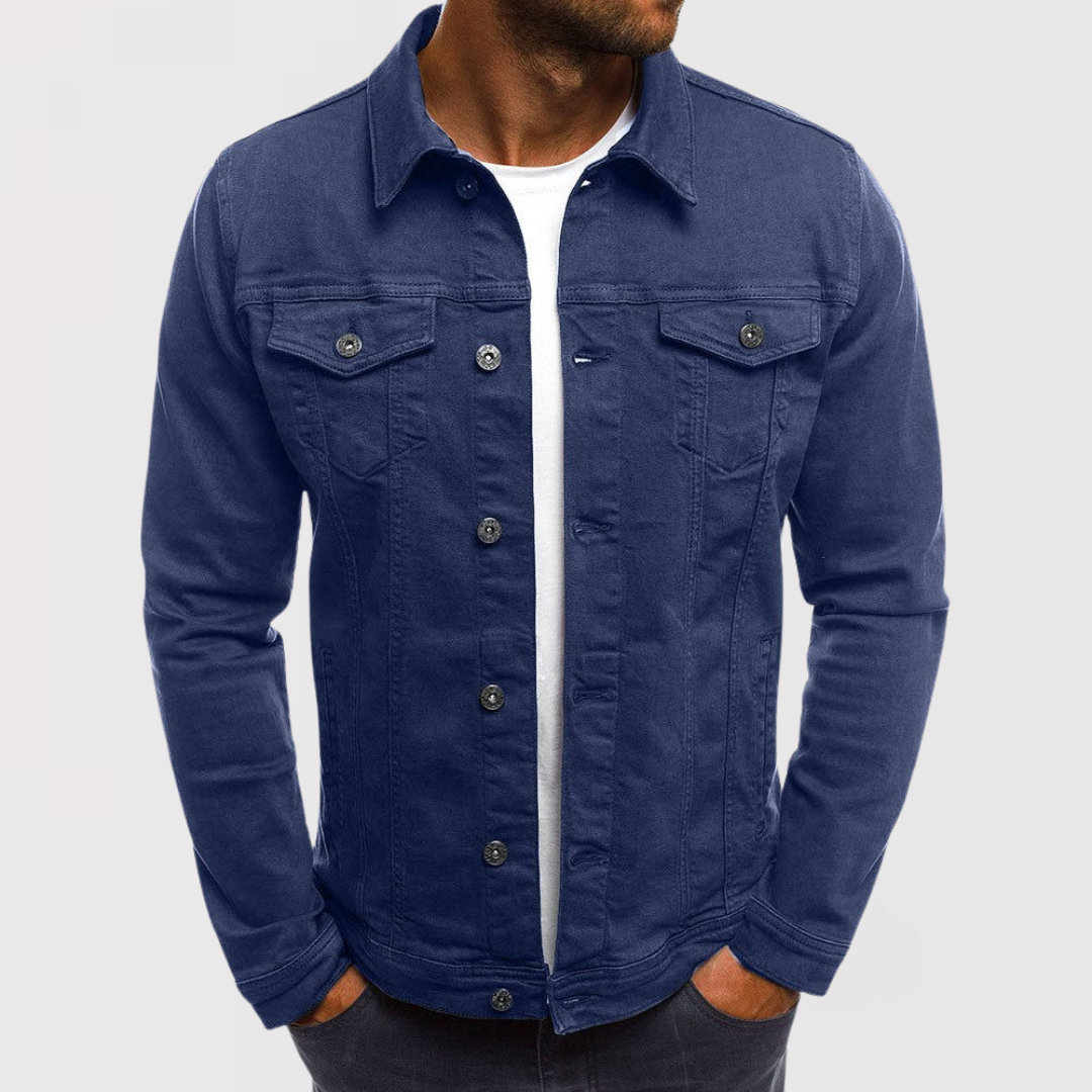 Markus Berlin Herren Lässige Sommerjacke im Trucker-Stil, Vorderansicht