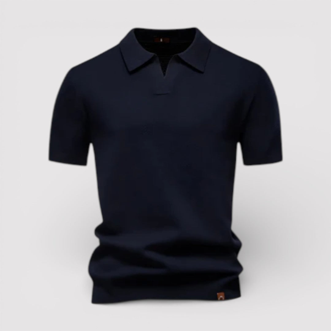 Markus Berlin Herren Poloshirt ohne Knopfleiste, Vorderansicht