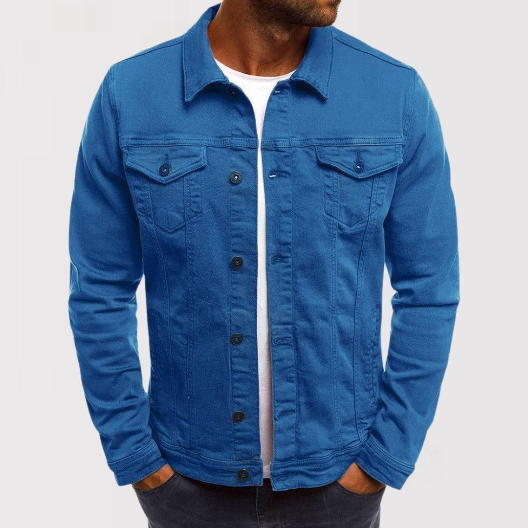 Markus Berlin Herren Lässige Sommerjacke im Trucker-Stil, Vorderansicht