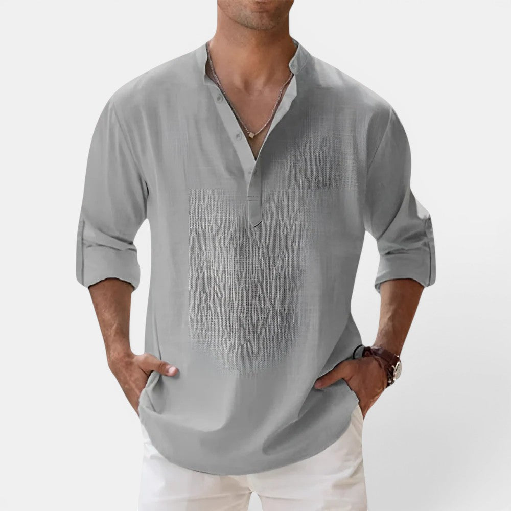 Markus Berlin Herren Henley-Shirt, Vorderansicht