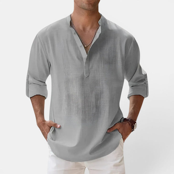 Markus Berlin Herren Henley-Shirt, Vorderansicht