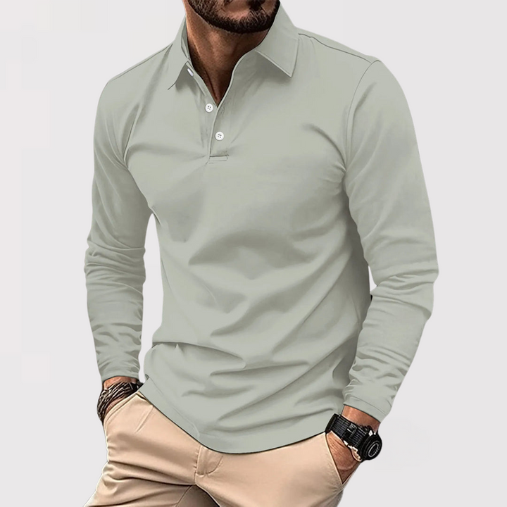 Markus Berlin Herren Langarm-Poloshirt, Vorderansicht